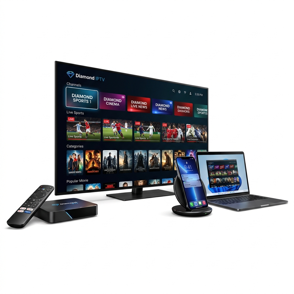 Diamond IPTV Premium Multi-Device Mockup